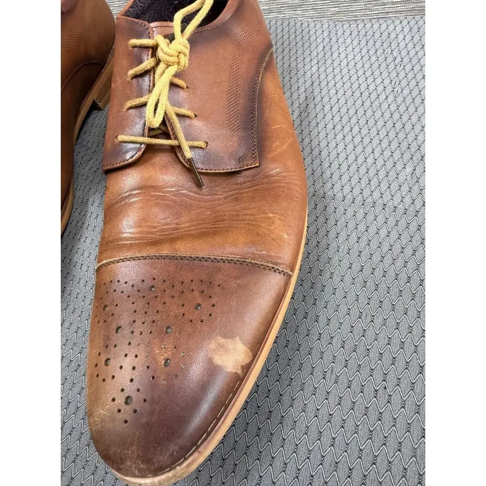 Carlo Morandi Shoes Mens Size 13D Brown Cap Toe Derby Dress Memory Foam 900D70